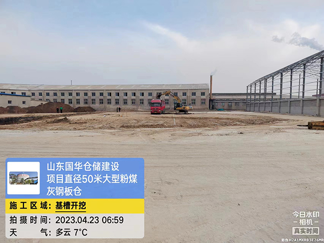 柳州大型粉煤灰钢板仓直径50米项目进场